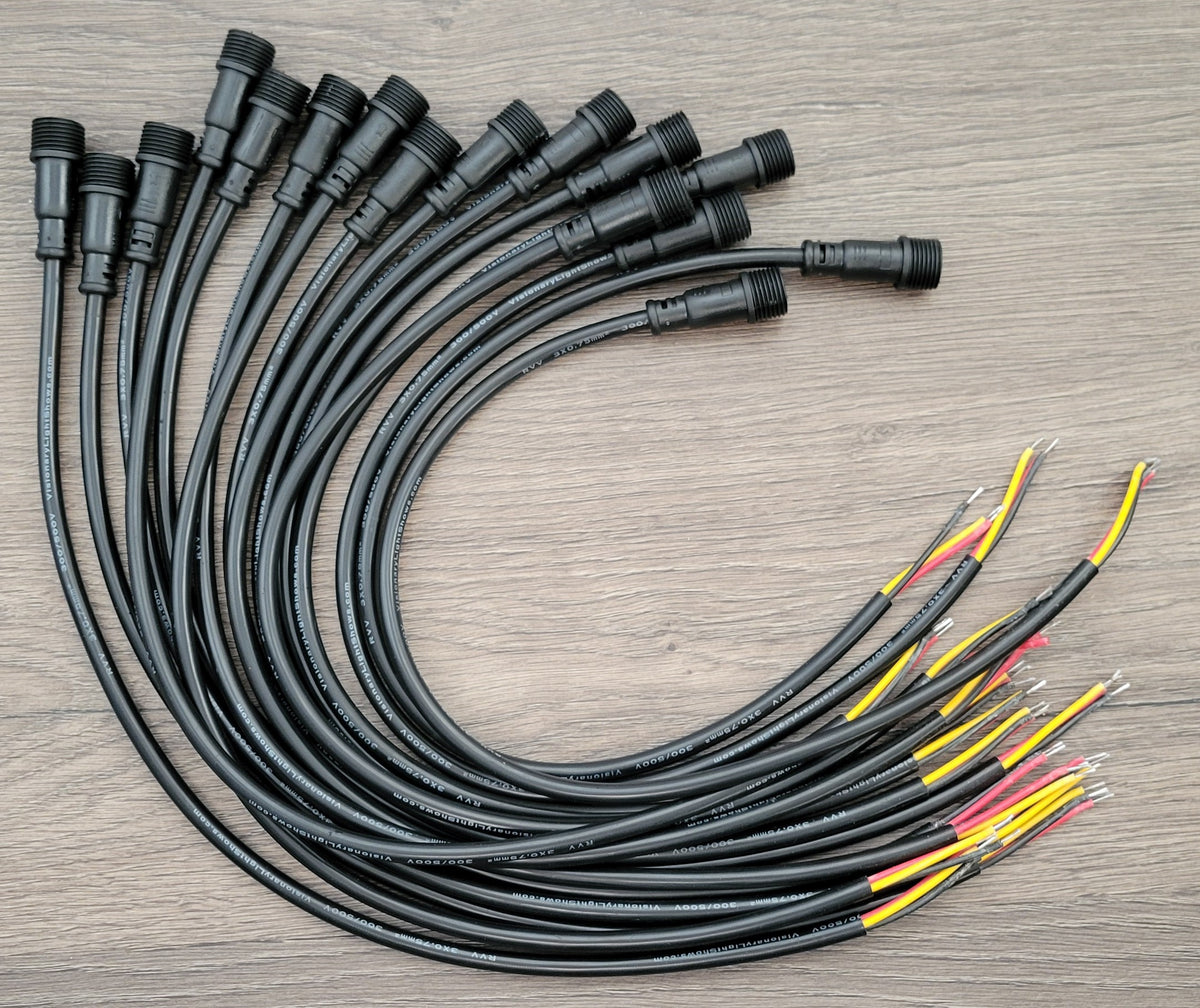 Pack of (16) Male XConnect Pigtails Visionary Light Shows, LLC